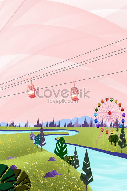 Vertical cartoon playground poster background illustration image_picture  free download 