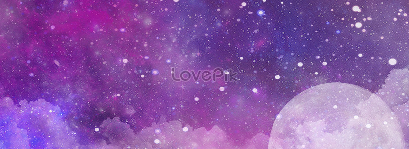 Beautiful Starry Sky Watercolor Blue Purple Background Download Free Banner Background Image