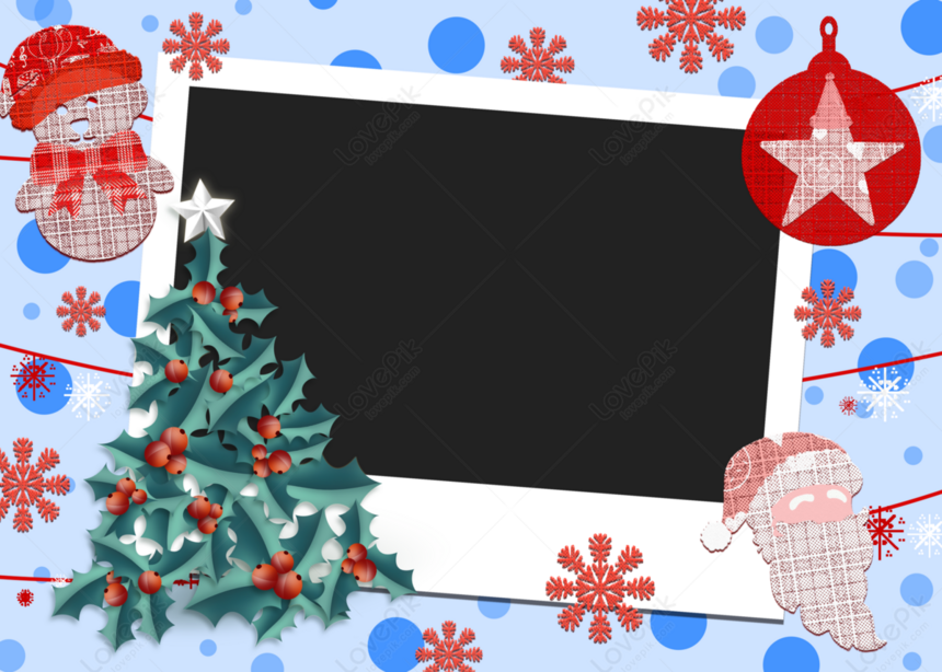 Papai noel fofo com quadro de feliz natal desenho kawaii