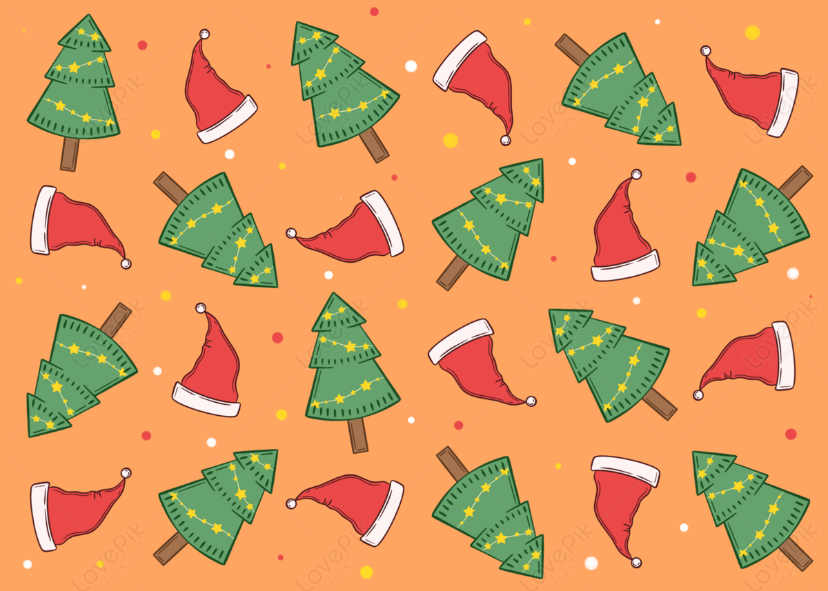 Cute Christmas Orange Tile Background, Cute Backgrounds, Christmas ...