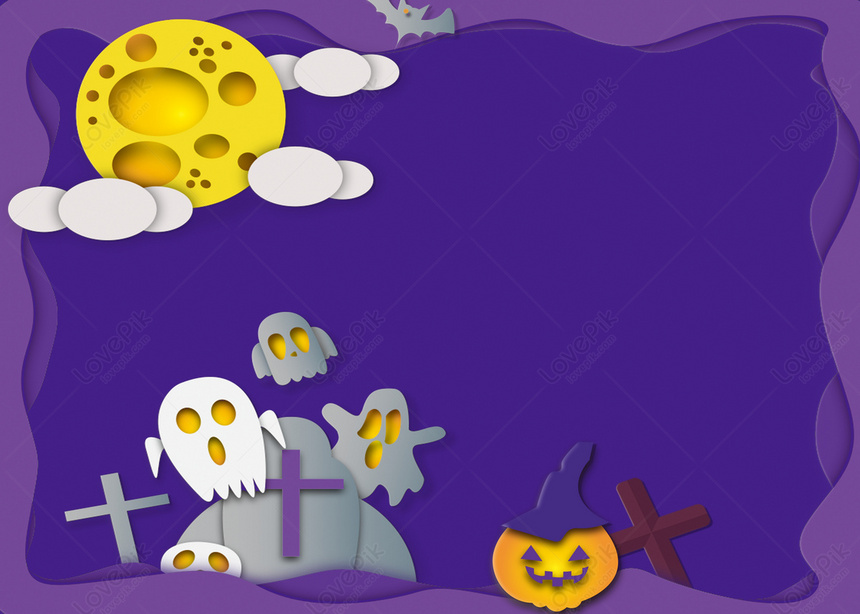 Fondo Púrpura De Dibujos Animados De Papel De Halloween, Calabaza Fondos,  Dibujos Animados Fondos, Halloween Fondos Imagen de Fondo Gratis Descargar  en Lovepik