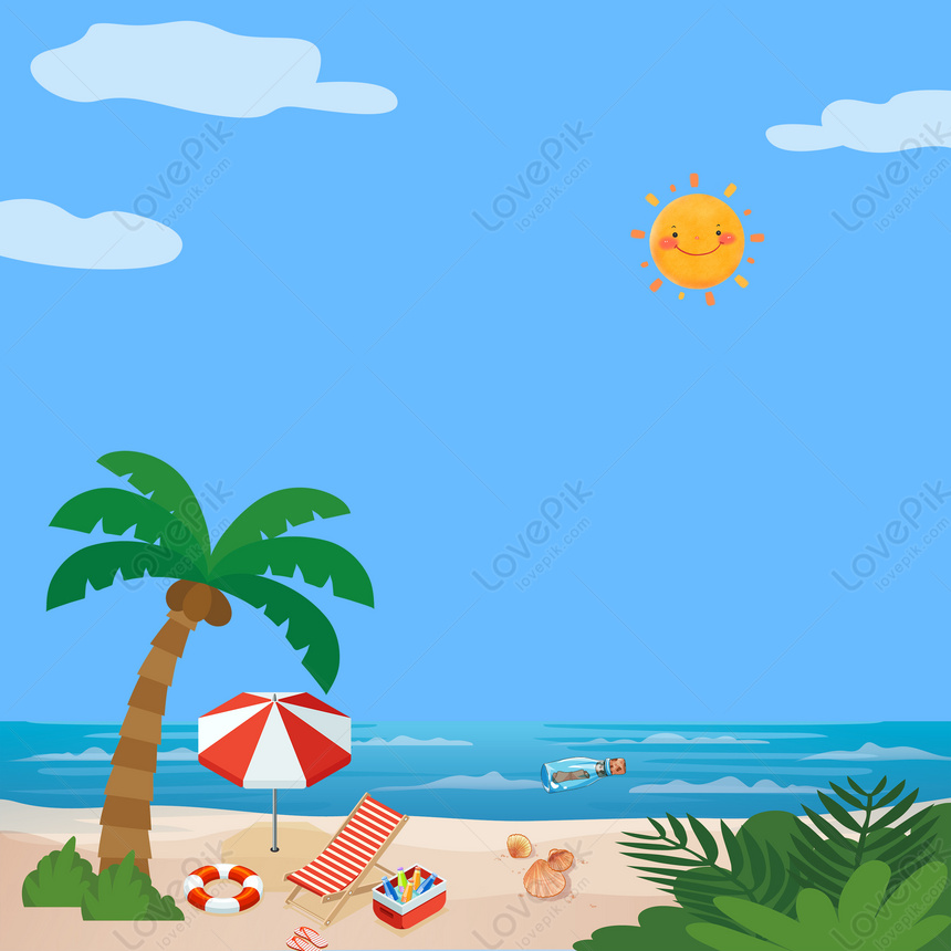 A Summer Beach Download Free | Banner Background Image on Lovepik ...