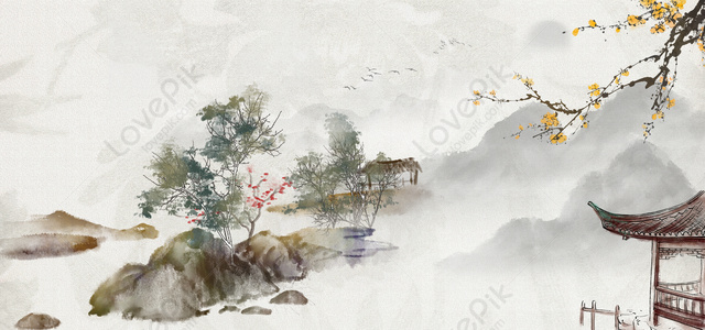 The Background Of Chinese Wind And Landscape Download Free | Banner ...