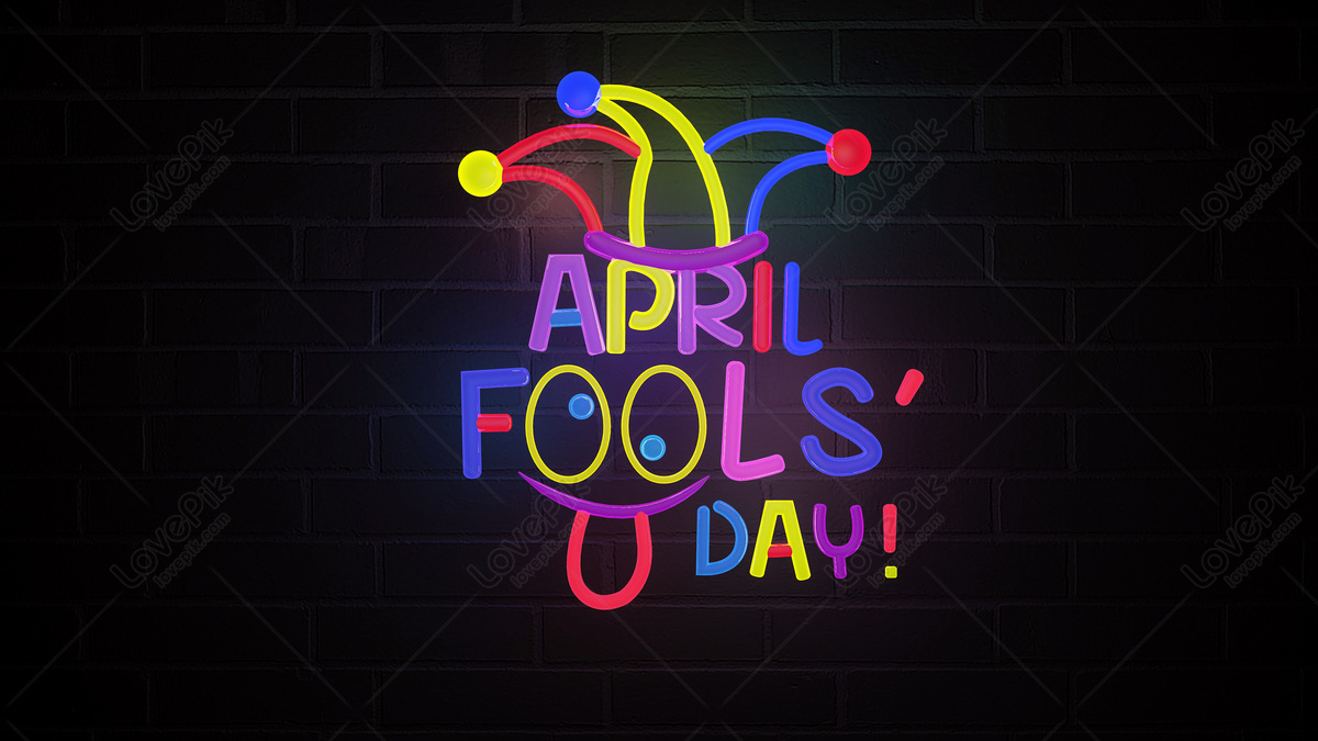 April Fools Day Neon Lights Download Free | Banner Background Image on  Lovepik | 401068744