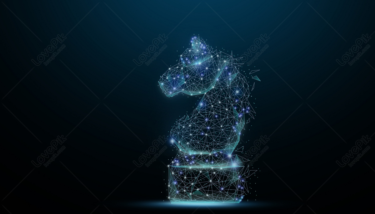 figura de xadrez de cavalo sobre fundo preto e branco 9287025