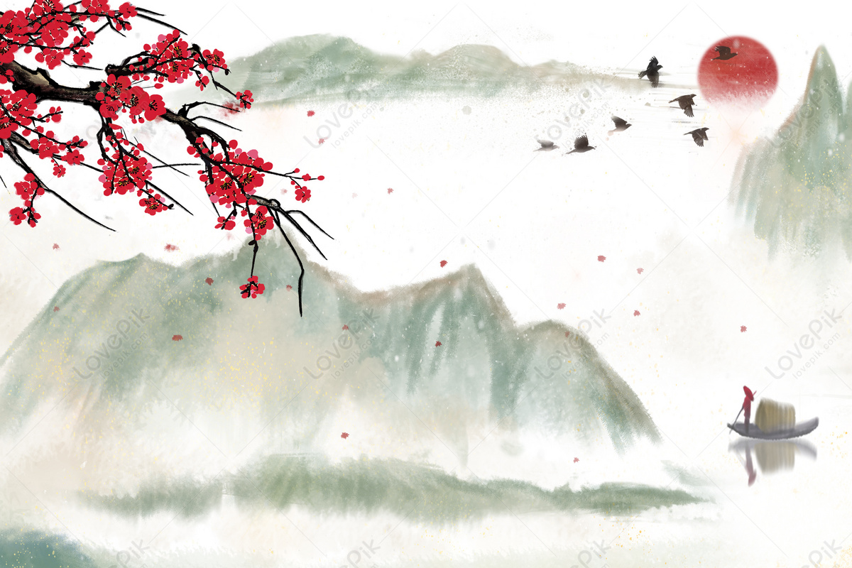 Chinese Wind And Landscape Background Download Free | Banner Background ...