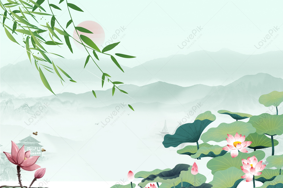 Hình Nền Hoa Sen Gió Trung Quốc, HD và Nền Cờ đẹp phong cách trung ...