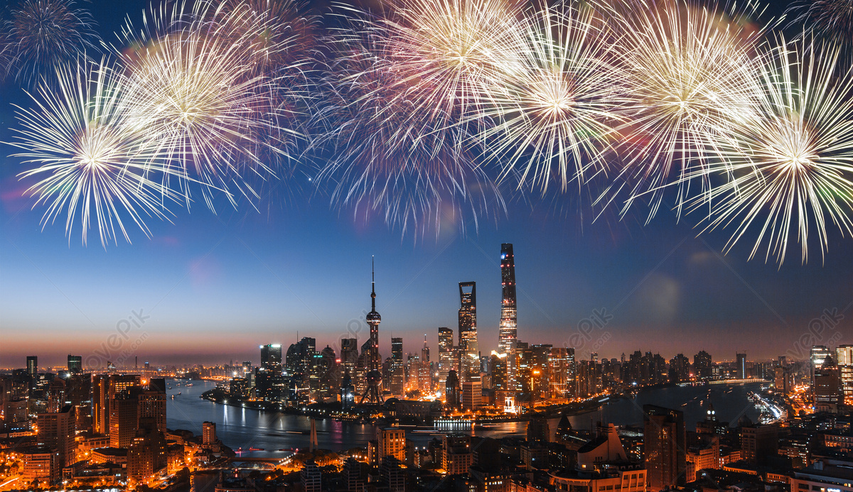 City Fireworks Download Free Banner Background Image on Lovepik