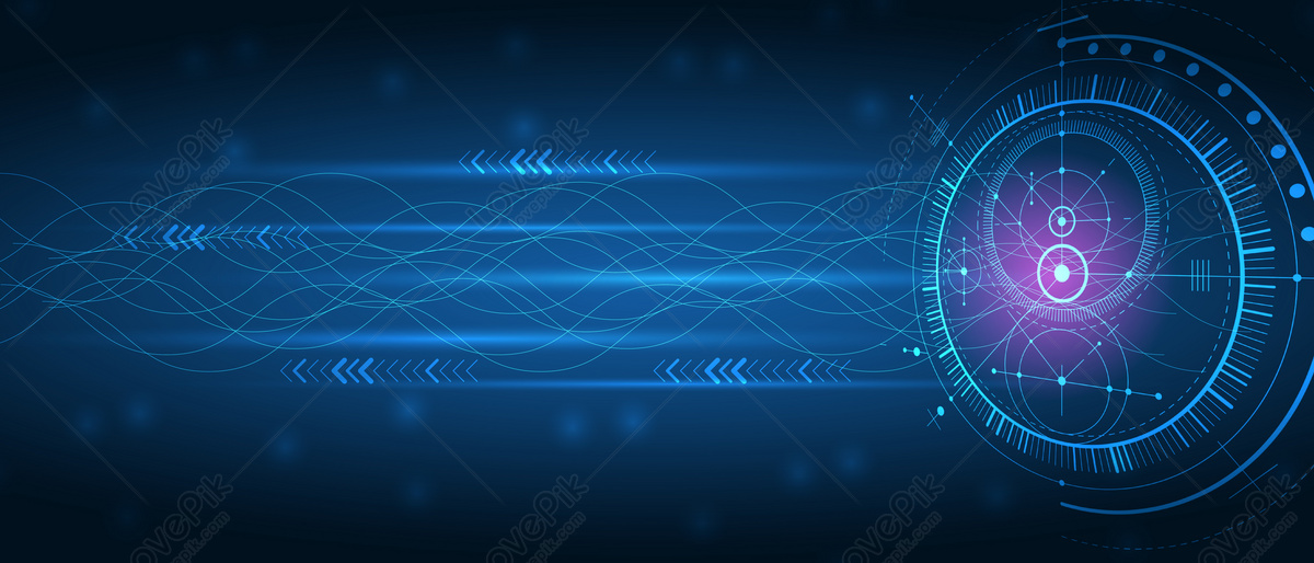 Cool air line technology background, light technology, digital technology, blue technology Background