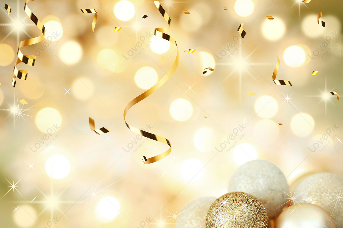 Golden Colored Balls And Ribbons Download Free | Banner Background Image on  Lovepik | 400130612
