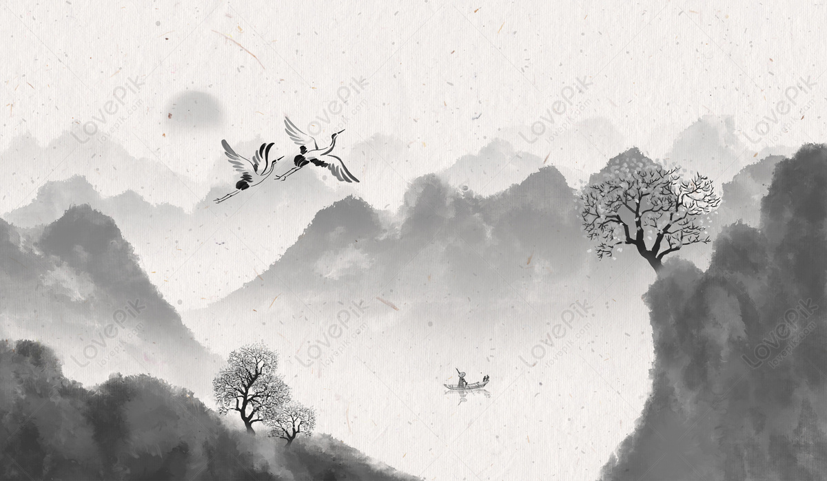 Hình Nền Trung Quốc Nền Phong Cảnh Banner Quảng Cáo, HD và Nền Cờ đẹp nước  từ trên núi chảy xuống, mực, chim bay để Tải Xuống Miễn Phí - Lovepik