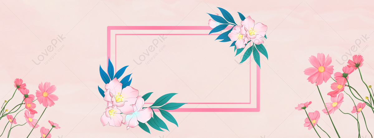 The Banner Border Background Of The Valentines Day Flower On Th Download  Free | Banner Background Image on Lovepik | 500456805