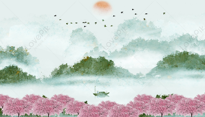 Hình Nền Phong Cảnh Trung Quốc, HD và Nền Cờ đẹp nền phong cách trung quốc, phong  cảnh, hoa anh đào để Tải Xuống Miễn Phí - Lovepik