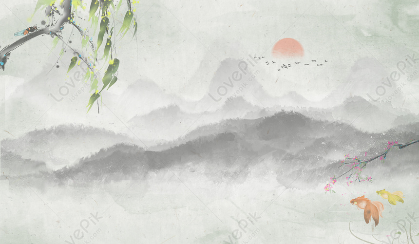 Hình Nền Gió Trà Của Trung Quốc Nền Tải Về Miễn Phí, Hình ảnh cổ phong,  mực, trà Sáng Tạo Từ Lovepik
