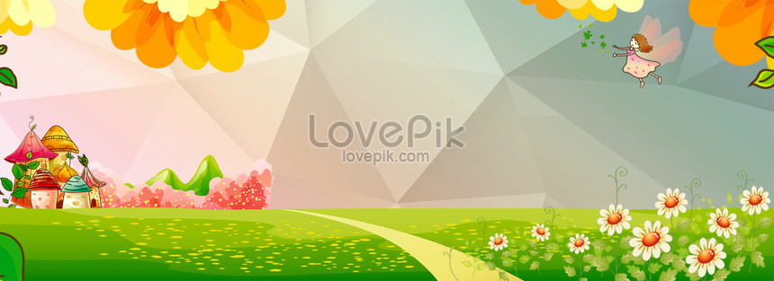 Romantic Cartoon Landscape Banner Poster Background Download Free | Banner  Background Image on Lovepik | 604939656