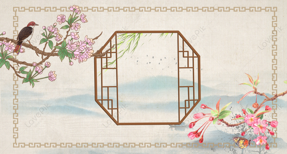 Chinese Style Gongbi Painting Background Download Free | Banner ...