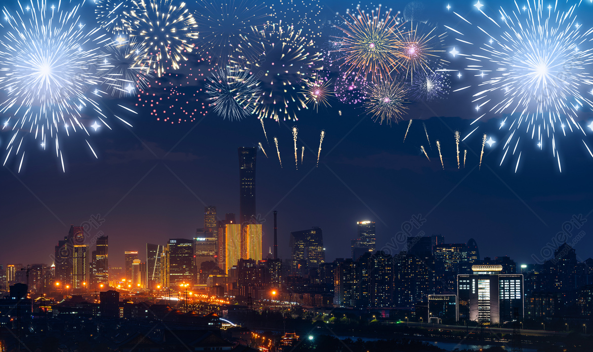 City Fireworks Download Free Banner Background Image on Lovepik