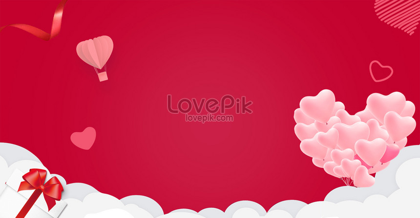 214 Valentine's Day Love Balloon Hot Air Balloon Gift Poster, love day, love valentine, balloon Background