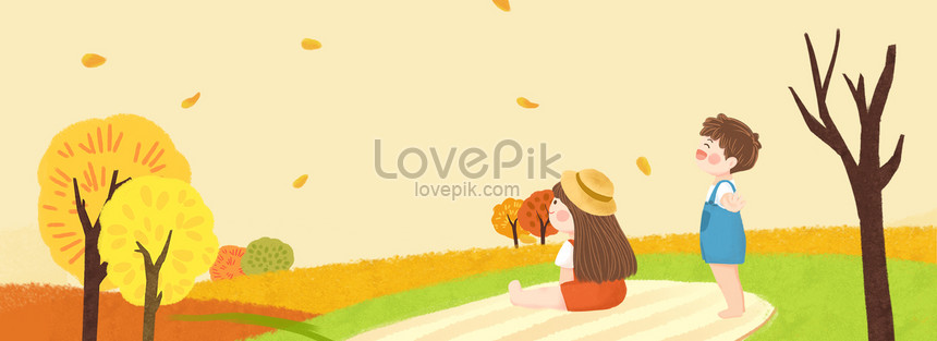 Autumn Deciduous Trees Meadow October Hello Poster Background Download Free  | Banner Background Image on Lovepik | 605717818