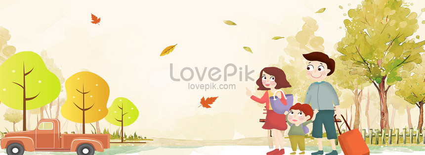 Autumn Family Holiday Cartoon Poster Background Download Free | Banner  Background Image on Lovepik | 605655853