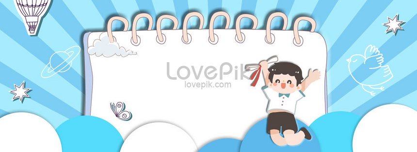 Blue Cute Boy Celebrates Border College Entrance Chart Banner Download Free  | Banner Background Image on Lovepik | 605573788