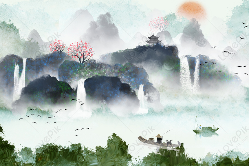 Chinese Landscape Download Free | Banner Background Image on Lovepik ...