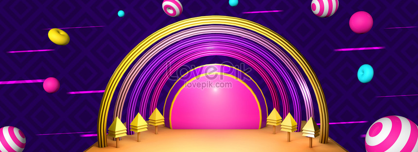 Double 11 Color Rainbow Shape Stereo Stage Background Download Free | Banner  Background Image on Lovepik | 605712923