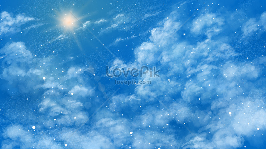 Hình nền vẽ tay bầu trời tối giản, màu xanh nhẹ nhàng kết hợp với nền poster đám mây mịn màng, cảnh vật như thể được đọng lại trong giấc ngủ say. Các bạn yêu thích sự đơn giản nhưng đầy tinh tế sẽ thích thú với hình nền này.