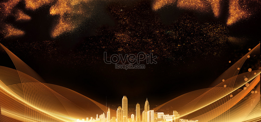 Sign In Golden City Black Gold Light Effect Technology Line Post Download  Free | Banner Background Image on Lovepik | 605815863