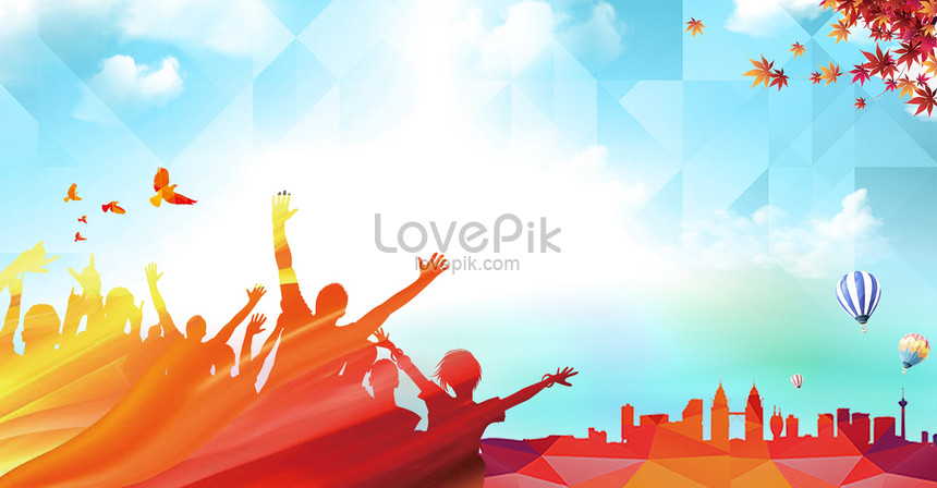 Youth Geometric Gradient Cheering Crowd Poster Download Free Banner