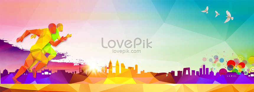 Youth Geometric Gradient City Silhouette Poster Download Free | Banner ...