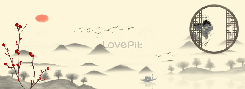 Chinese Style Simple Crane Background Download Free | Banner Background ...