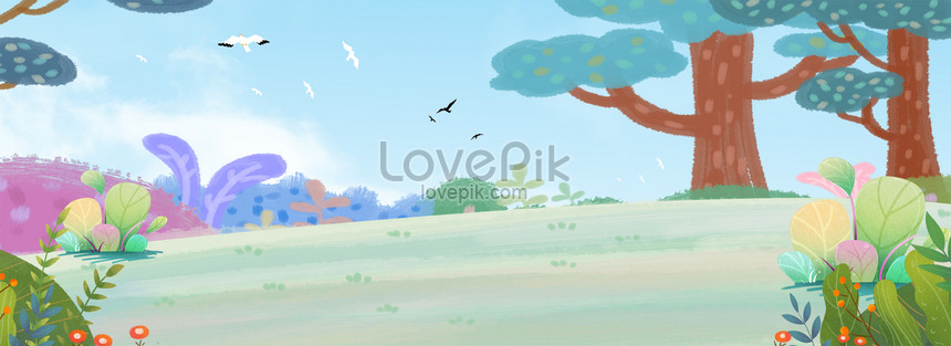 Hình Nền Cartoon Minh Họa Banner Phong Cảnh, HD và Nền Cờ đẹp cây, phim  hoạt hình, cỏ để Tải Xuống Miễn Phí - Lovepik