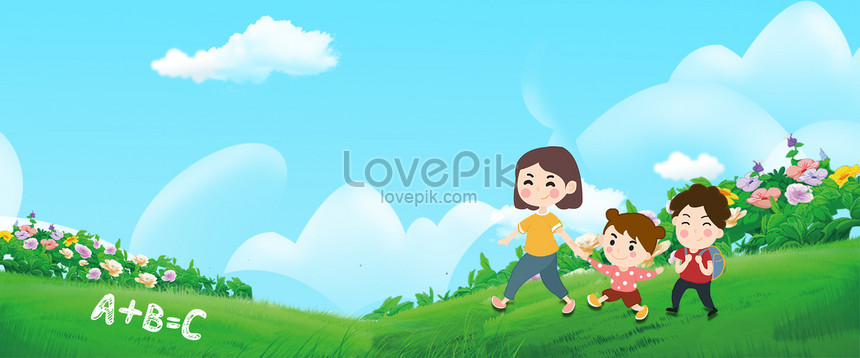 School Season Flat Cartoon Poster Banner Download Free | Banner Background  Image on Lovepik | 605820710