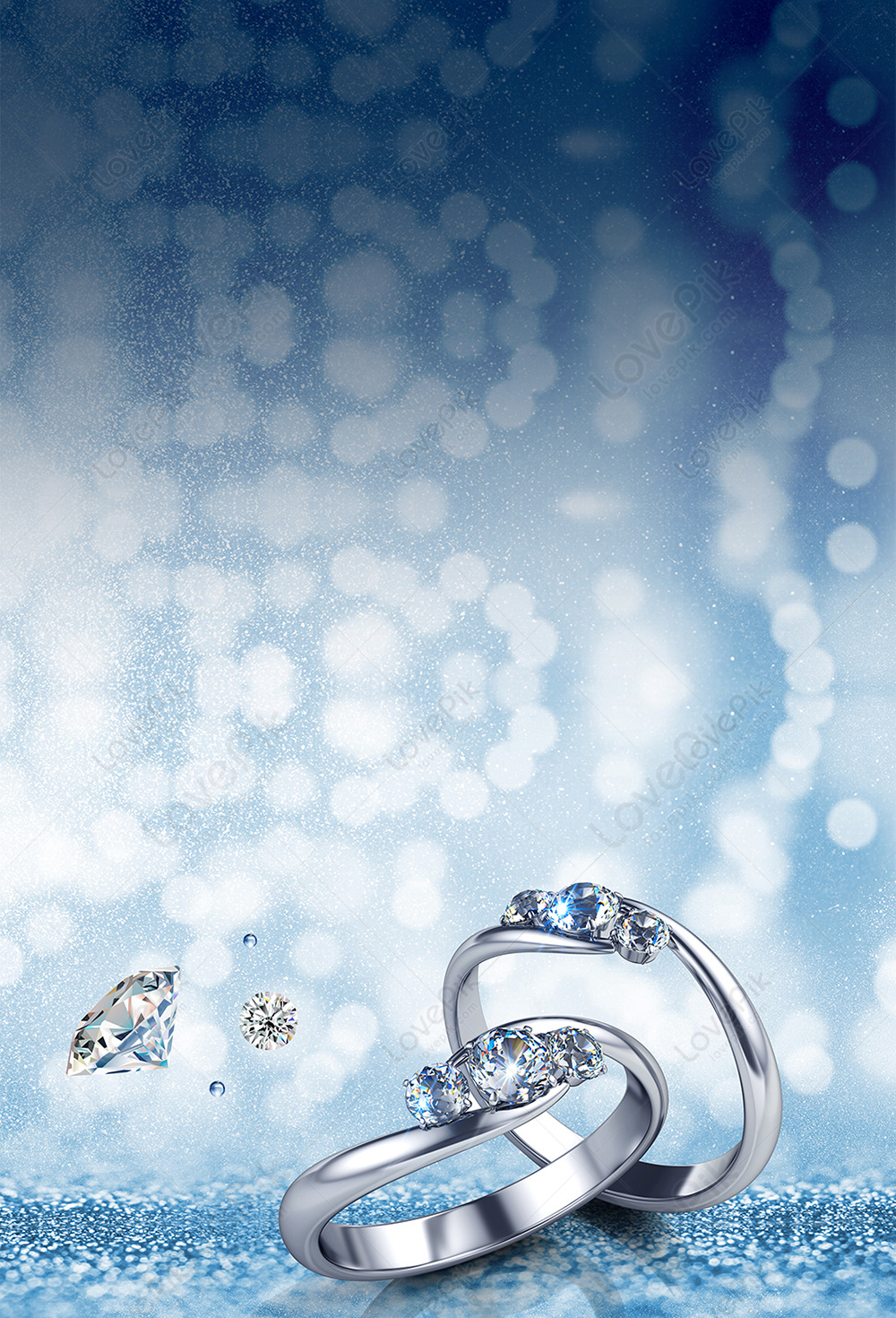 Blue Fantasy Diamond Ring Poster Background Download Free | Poster  Background Image on Lovepik | 401590971