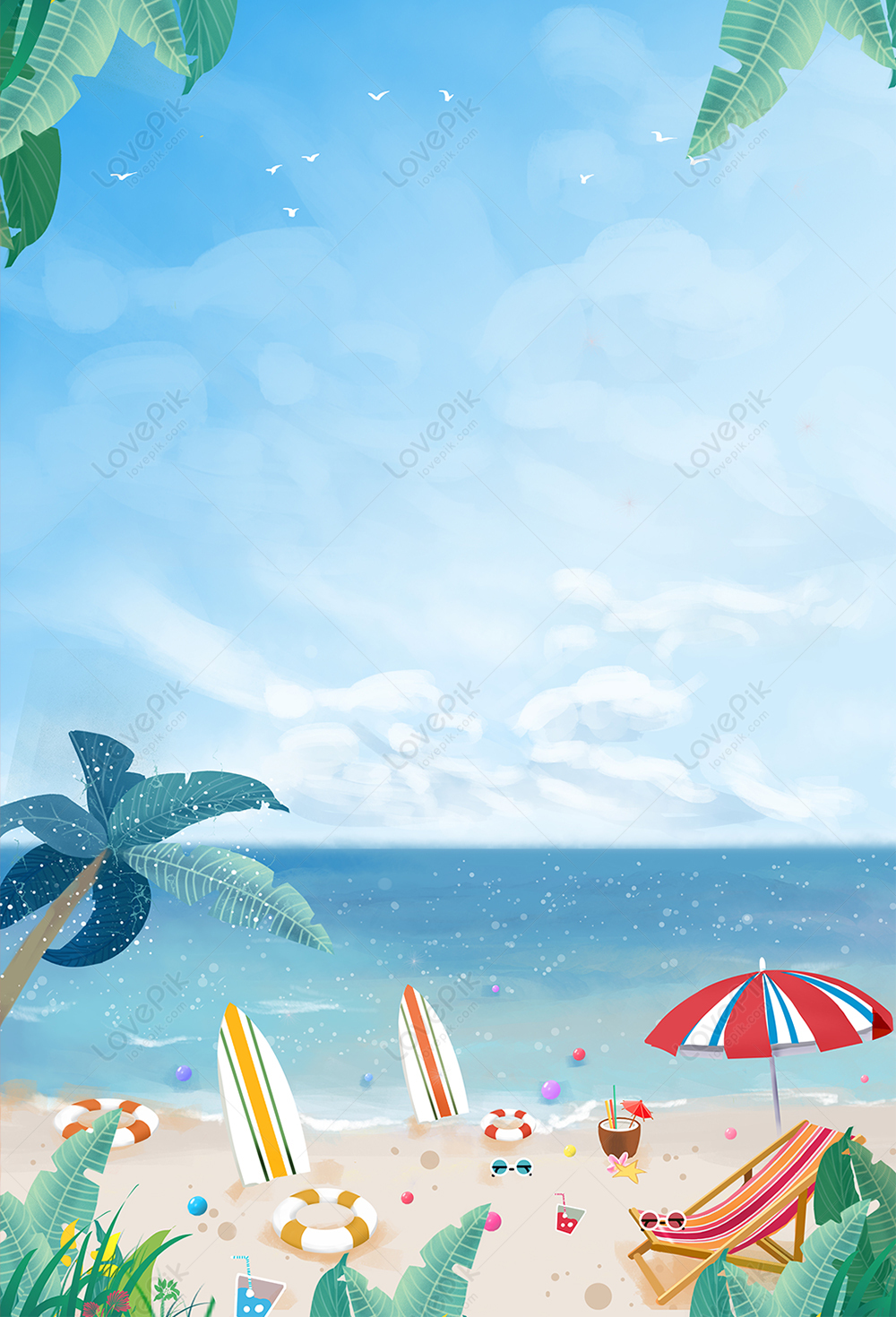 Cartoon Cool Summer Poster Background Download Free | Poster Background  Image on Lovepik | 401573619