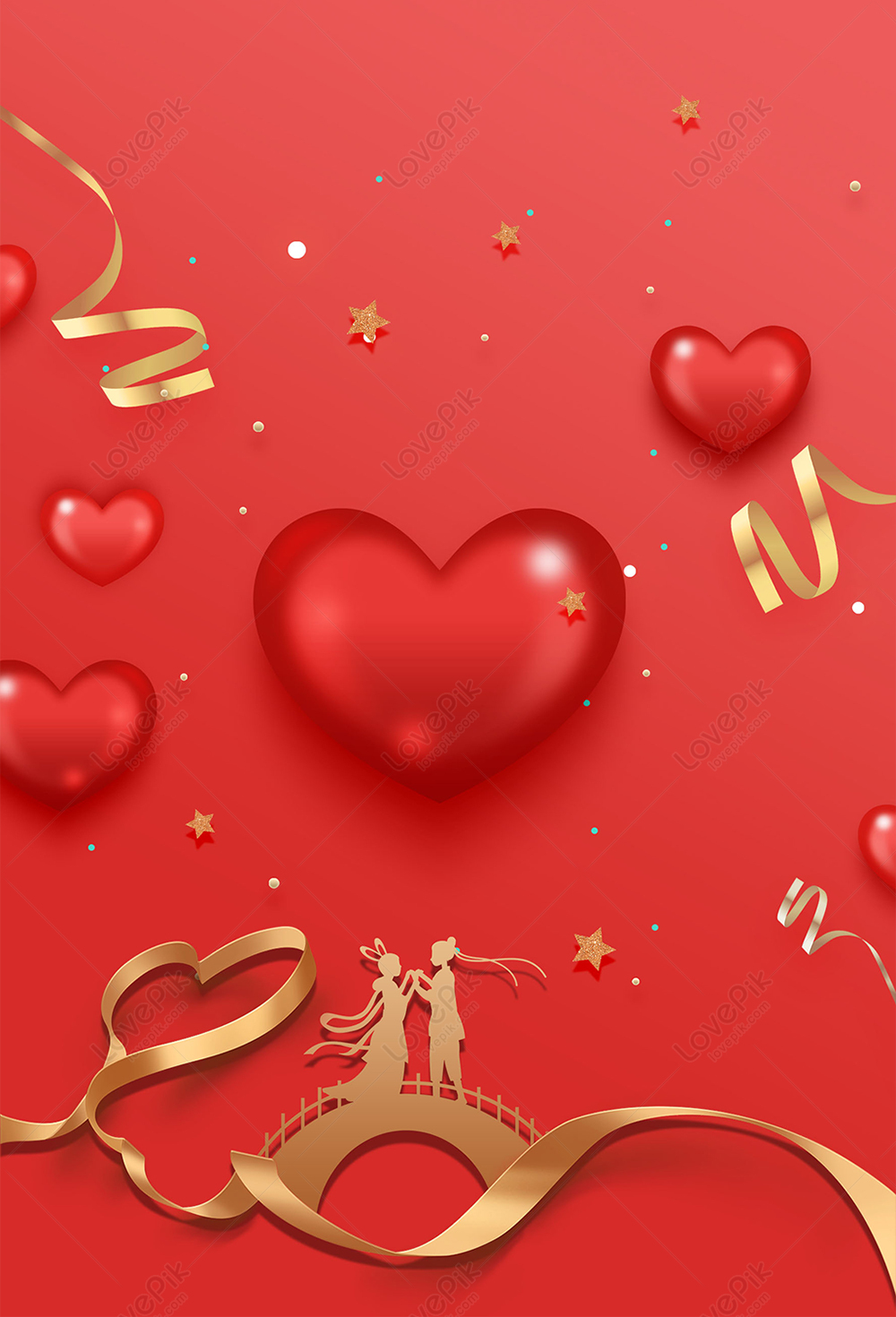 Red Creative Chinese Valentines Day Poster Background Download Free | Poster  Background Image on Lovepik | 401588482