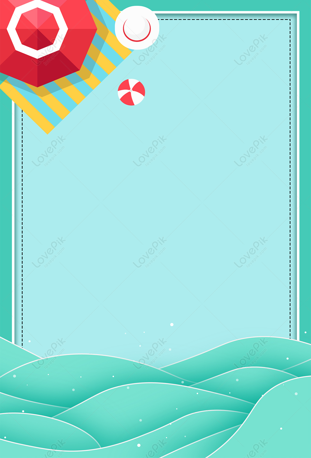 Small Fresh Seaside Vacation Poster Background Download Free Poster