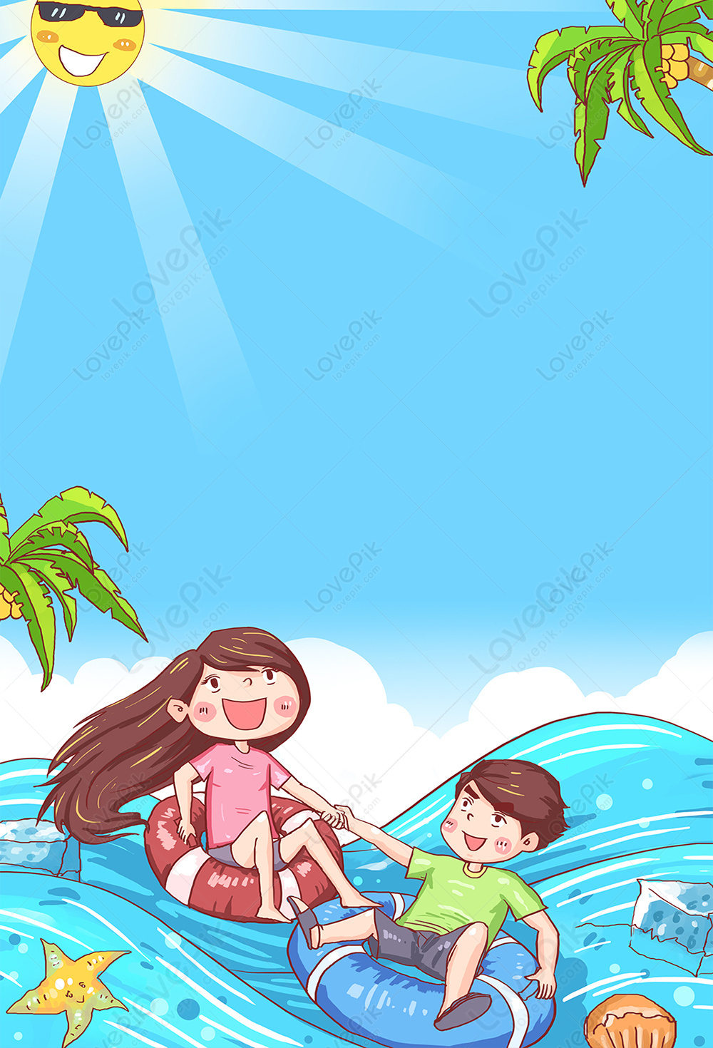 Summer Day Surf Poster Background Download Free | Poster Background ...