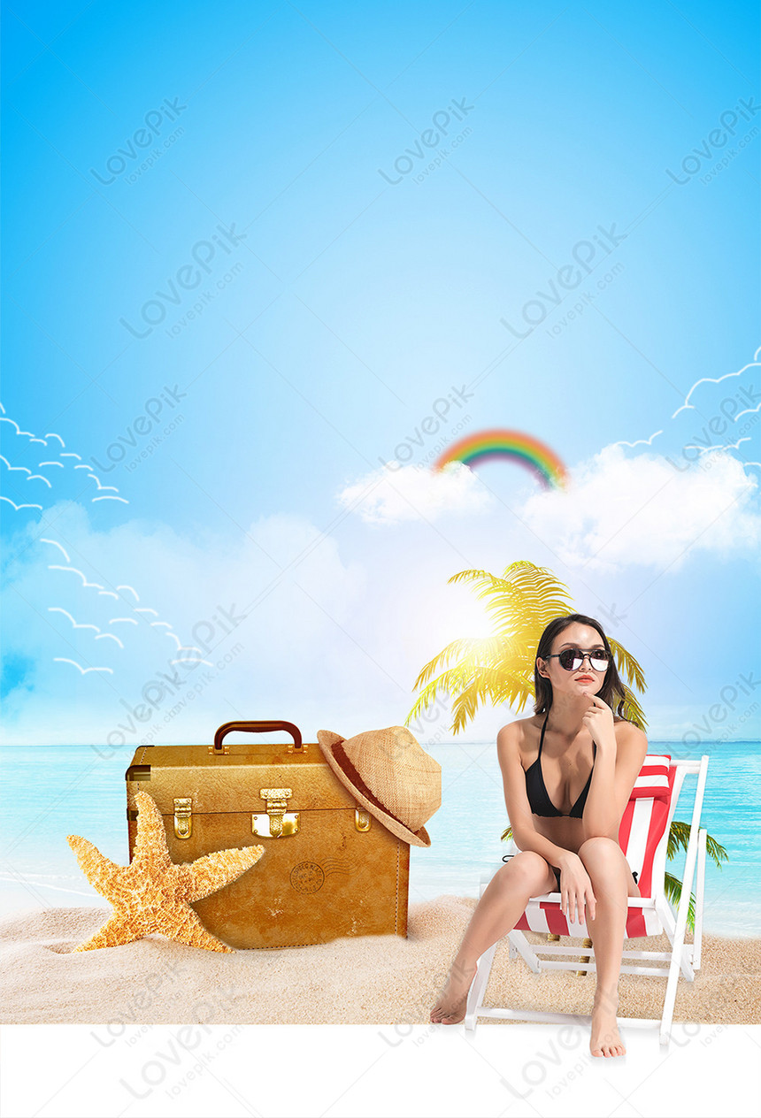 Summer Small Fresh Seaside Background Poster Design Download Free | Poster  Background Image on Lovepik | 401532382