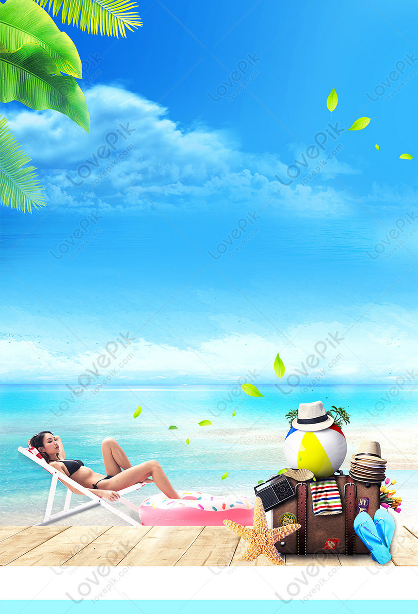 Summer Small Fresh Seaside Background Poster Design Download Free | Poster  Background Image on Lovepik | 401532393