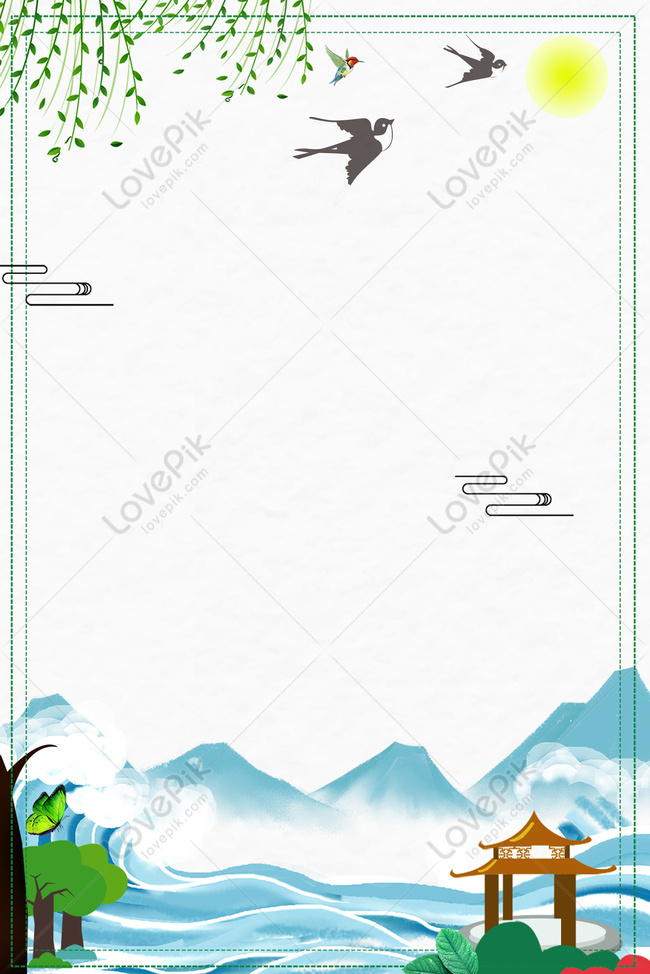 Ancient Style Landscape Art Poster Download Free | Poster Background ...
