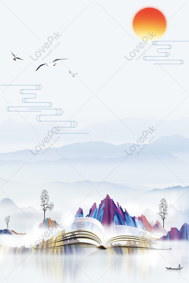 Book Classical Chinese Style Blue Education Poster Background Download Free  | Poster Background Image on Lovepik | 605622130