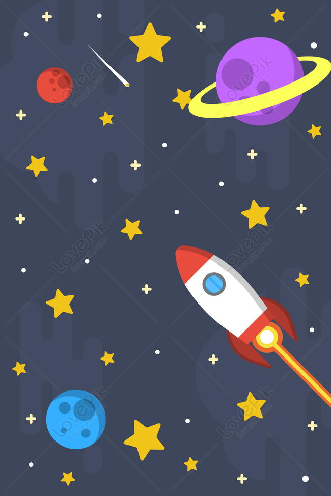 Cartoon Flat Space Background Download Free | Poster Background Image on  Lovepik | 605616508