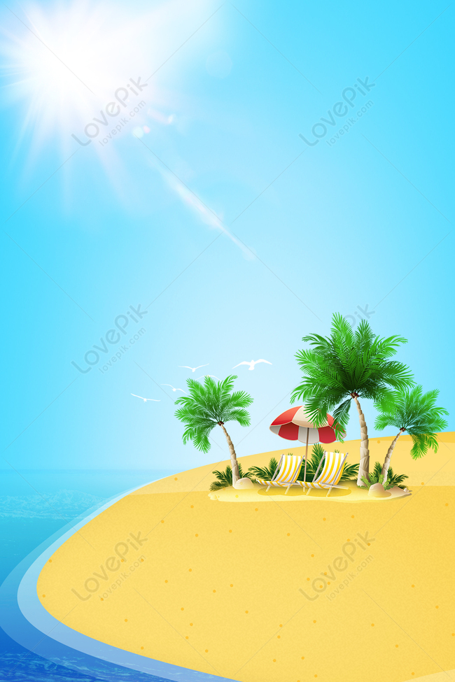 Cartoon Ocean Beach Background Psd Layered Advertising Backgroun Download  Free | Poster Background Image on Lovepik | 605066530