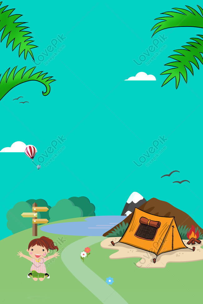 Cartoon Outdoor Development Summer Camp Download Free | Poster Background  Image on Lovepik | 605609321