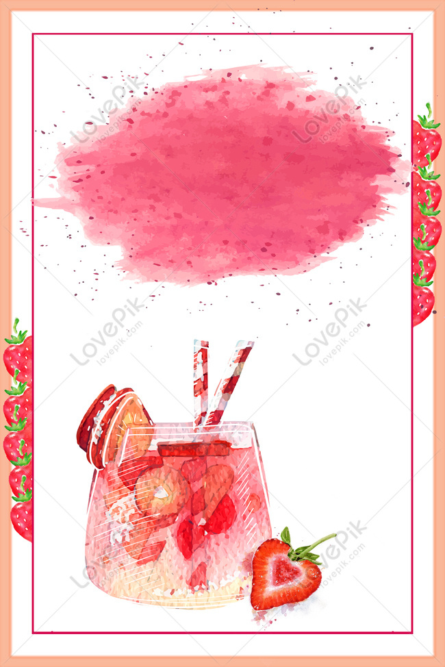 Cool Summer Strawberry Theme Background Download Free Poster