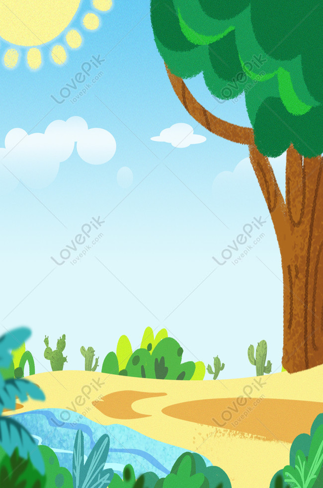 Fresh Outdoor Cartoon Blue Sky White Clouds Cartoon Forest Adver Download  Free | Poster Background Image on Lovepik | 605562102