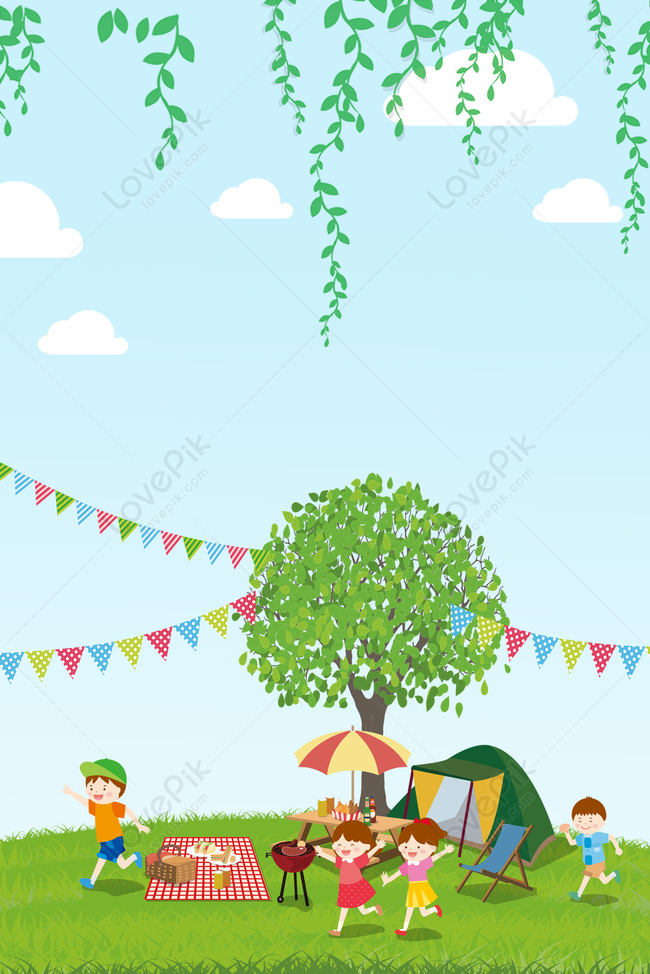 Fresh Summer Camp Summer Vacation Outdoor Simple Blue Advertisin Download  Free | Poster Background Image on Lovepik | 605582240