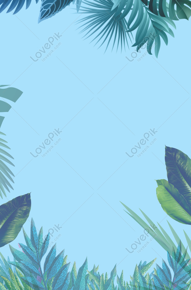 Green Leaf Blue Background Download Free | Poster Background Image on